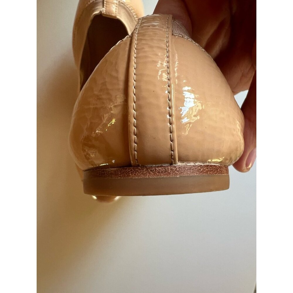 Tory Burch Jolie Ballet flats blush pink tan scrunch patent leather 10.5 - Picture 3 of 12